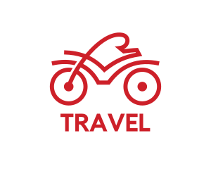 Red Cyclist Outline logo design