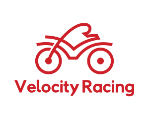 Red Cyclist Outline logo design