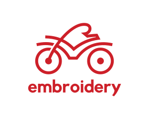 Red Cyclist Outline logo design