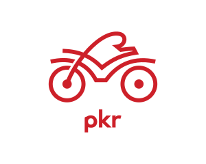 Red Cyclist Outline logo design