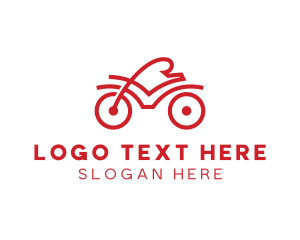 Red Cyclist Outline logo design