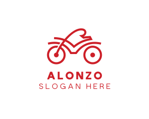 Red Cyclist Outline logo design