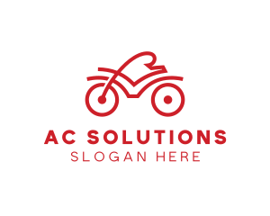 Red Cyclist Outline logo design