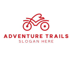 Red Cyclist Outline logo design