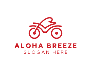 Red Cyclist Outline logo design