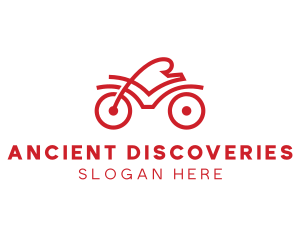 Red Cyclist Outline logo design