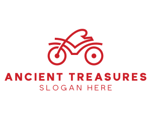 Red Cyclist Outline logo design