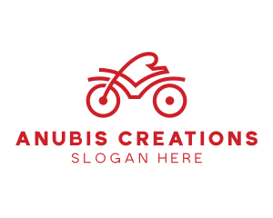 Red Cyclist Outline logo design