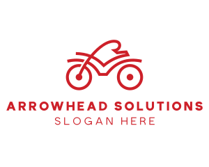 Red Cyclist Outline logo design