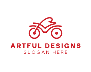 Red Cyclist Outline logo design