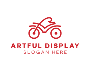 Red Cyclist Outline logo design