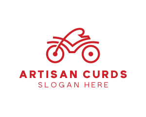 Red Cyclist Outline logo design