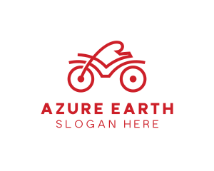 Red Cyclist Outline logo design