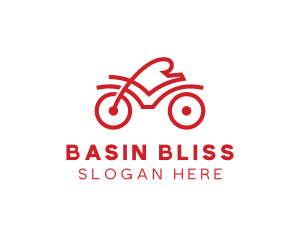 Red Cyclist Outline logo design