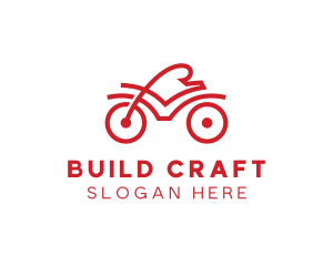 Red Cyclist Outline logo design