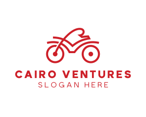 Red Cyclist Outline logo design