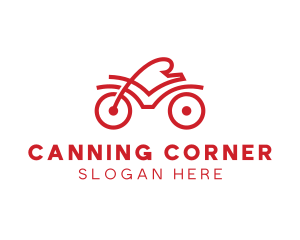 Red Cyclist Outline logo design