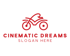 Red Cyclist Outline logo design