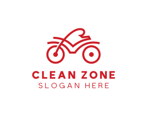 Red Cyclist Outline logo design