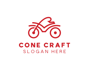 Red Cyclist Outline logo design