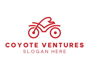 Red Cyclist Outline logo design