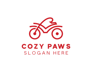 Red Cyclist Outline logo design