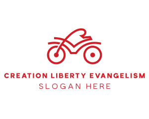 Red Cyclist Outline logo design