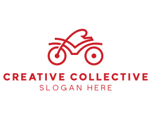 Red Cyclist Outline logo design