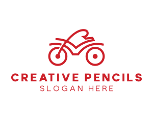 Red Cyclist Outline logo design