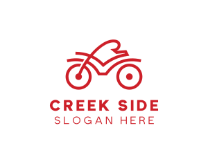 Red Cyclist Outline logo design