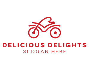 Red Cyclist Outline logo design