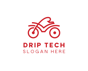 Red Cyclist Outline logo design