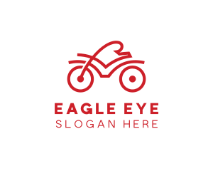 Red Cyclist Outline logo design