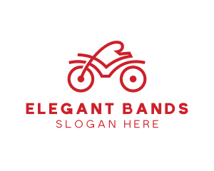 Red Cyclist Outline logo design