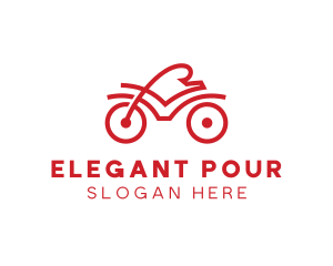 Red Cyclist Outline logo design