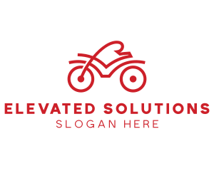 Red Cyclist Outline logo design