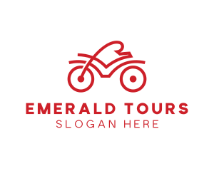 Red Cyclist Outline logo design