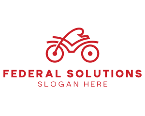 Red Cyclist Outline logo design