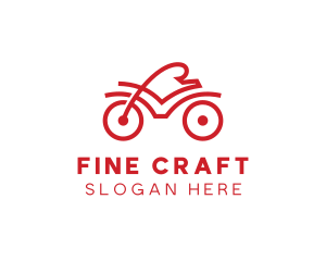 Red Cyclist Outline logo design