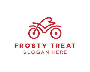 Red Cyclist Outline logo design