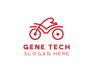 Red Cyclist Outline logo design