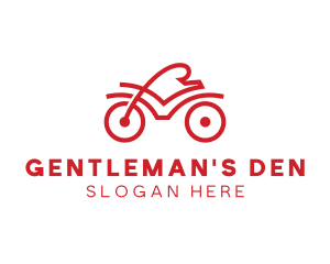 Red Cyclist Outline logo design