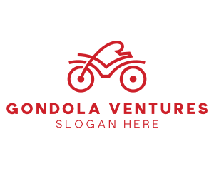 Red Cyclist Outline logo design