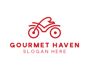 Red Cyclist Outline logo design