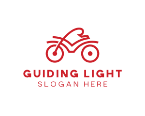 Red Cyclist Outline logo design