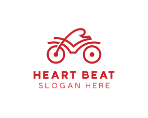 Red Cyclist Outline logo design