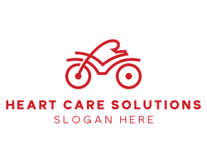 Red Cyclist Outline logo design