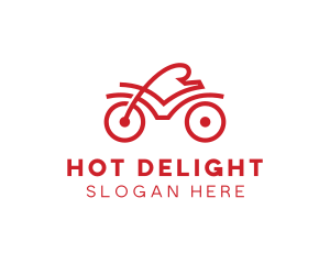 Red Cyclist Outline logo design