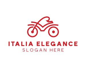 Red Cyclist Outline logo design