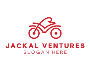 Red Cyclist Outline logo design